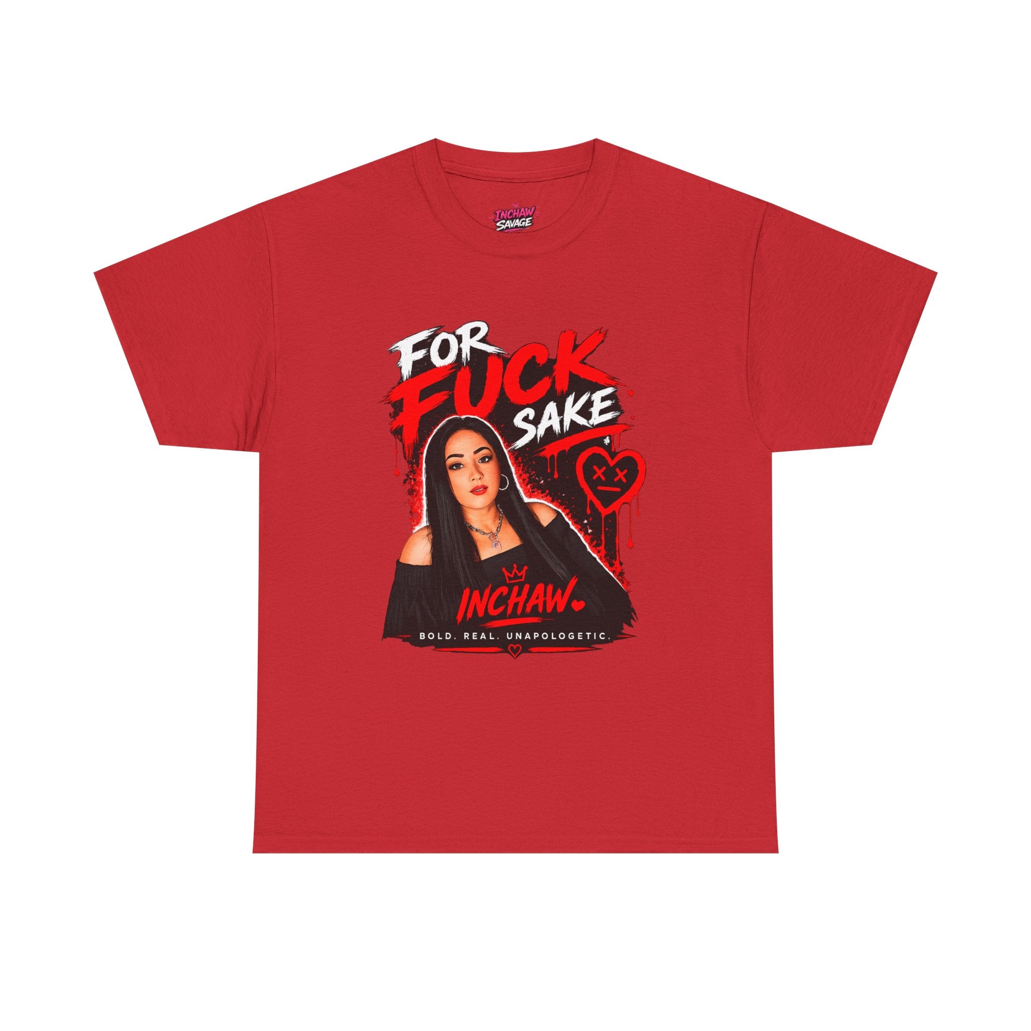 Inchaw Apparel "For F*ck Sake, red graffiti heart" T-Shirt
