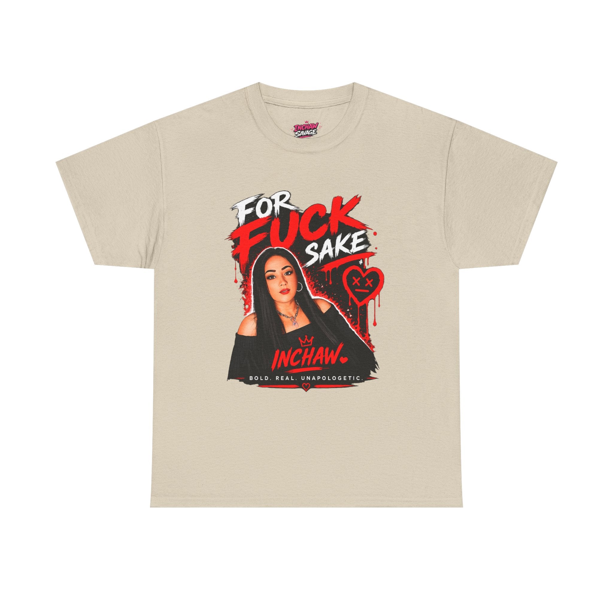 Inchaw Apparel "For F*ck Sake, red graffiti heart" T-Shirt