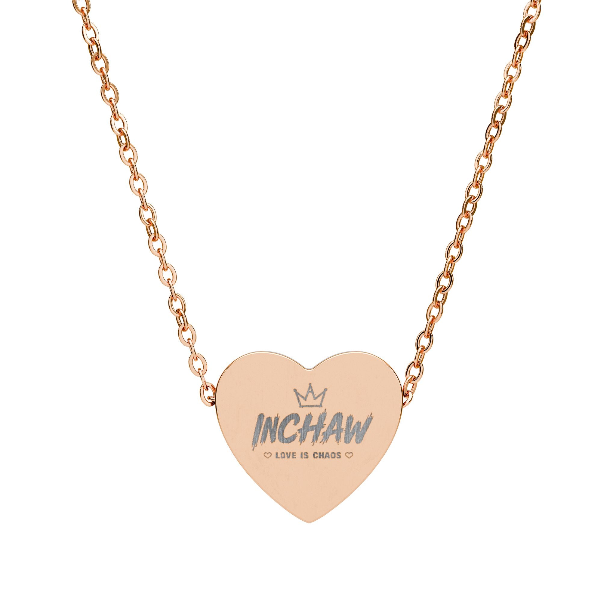 Inchaw Apparel "Love is Chaos" Heart Necklace