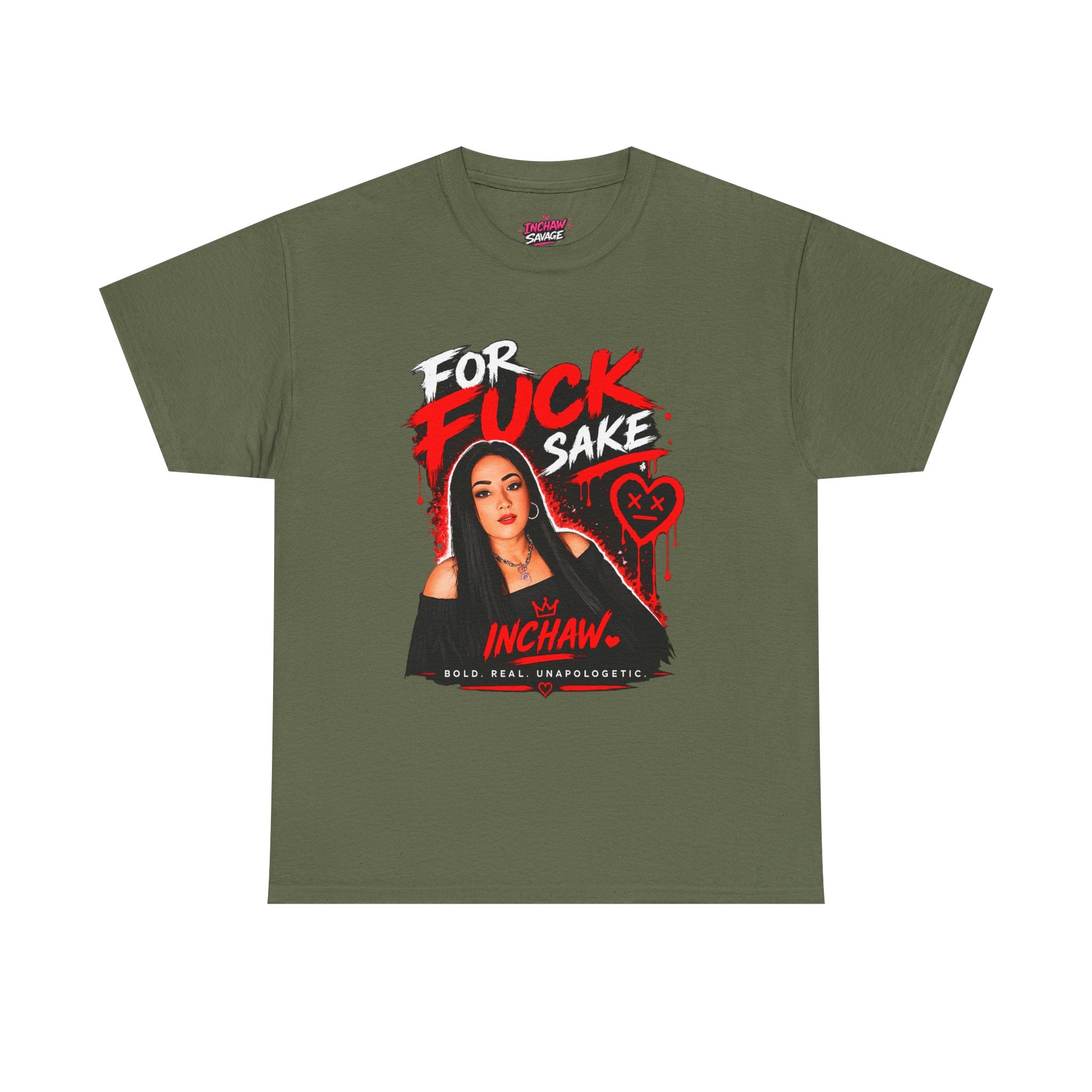 Inchaw Apparel "For F*ck Sake, red graffiti heart" T-Shirt