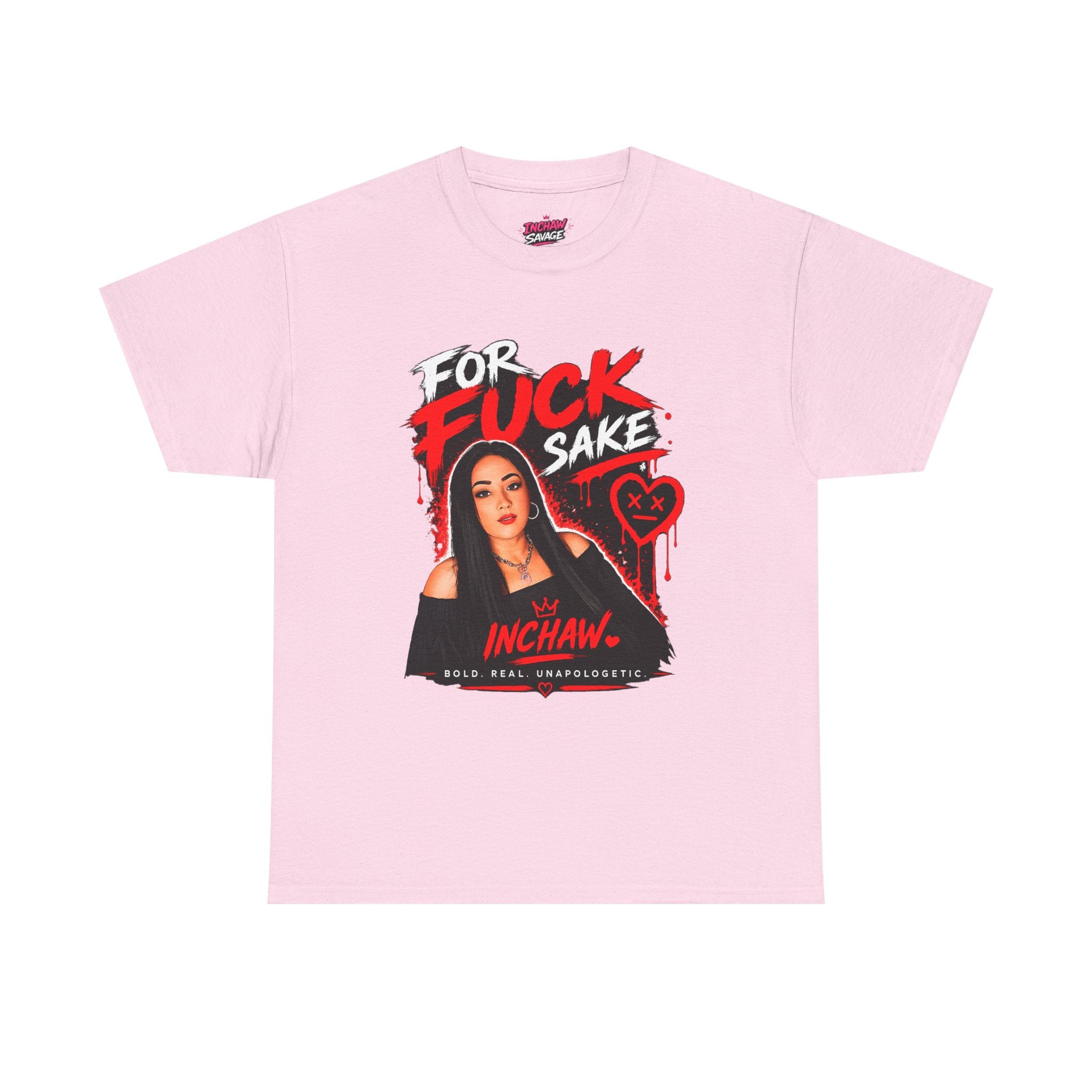 Inchaw Apparel "For F*ck Sake, red graffiti heart" T-Shirt