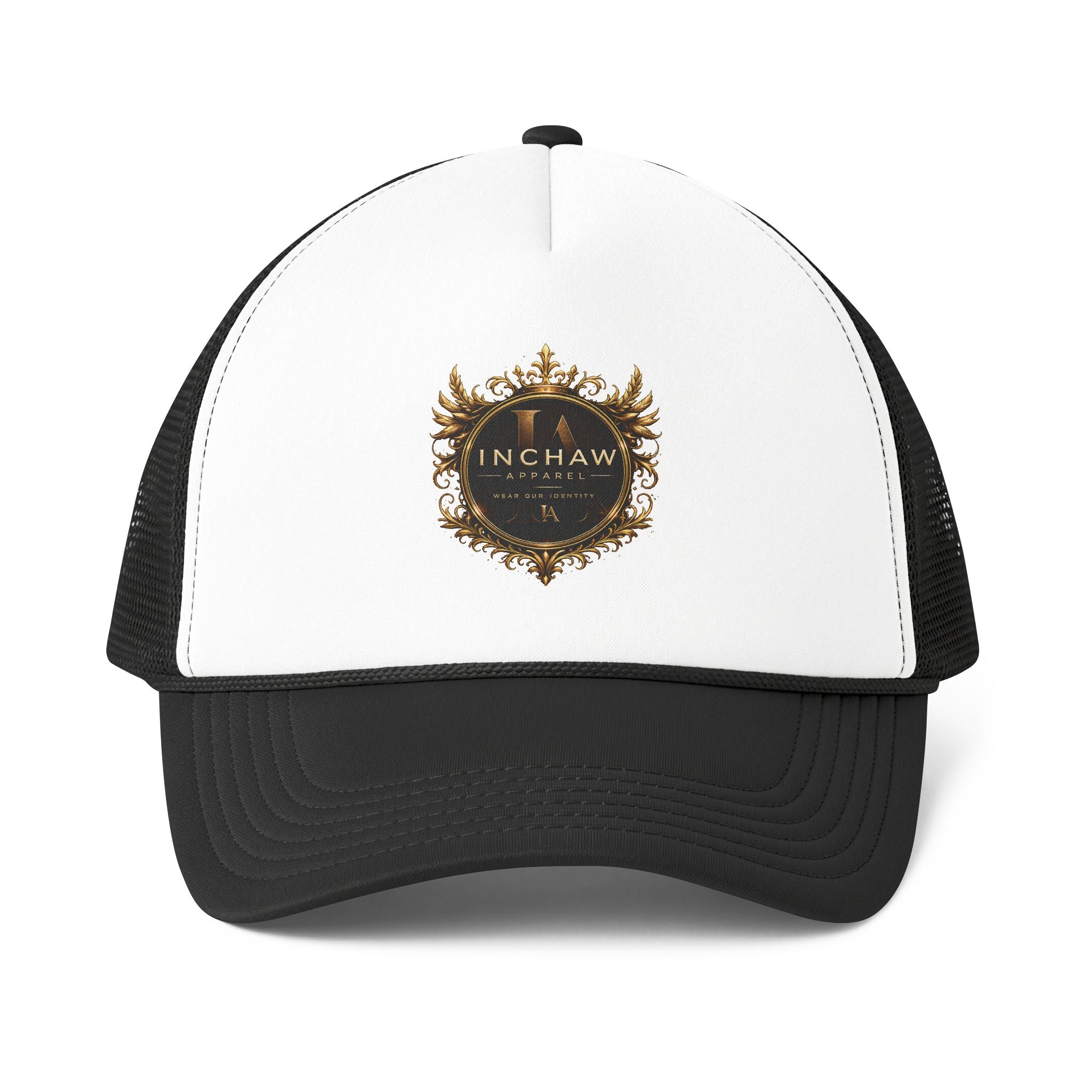 Inchaw Apparel "Vintage Gold Crest" Foam Mesh-Back Cap
