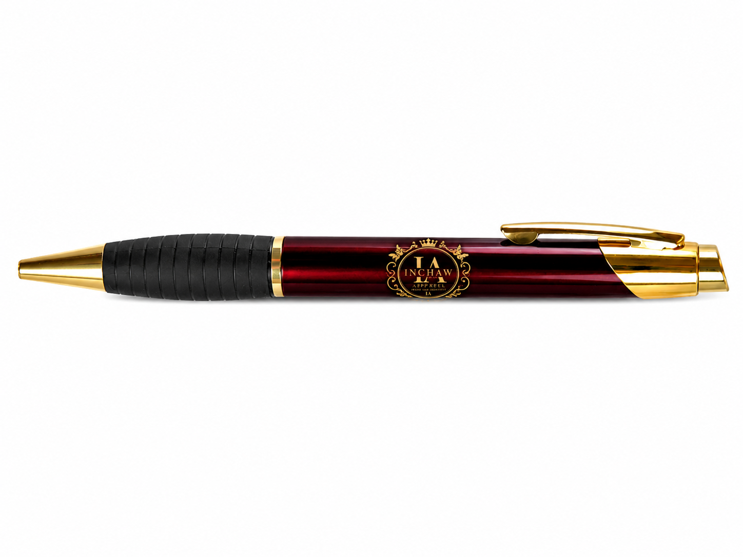 Inchaw Apparel "Vintage Gold Crest" Engraved Brass Ballpoint Pen