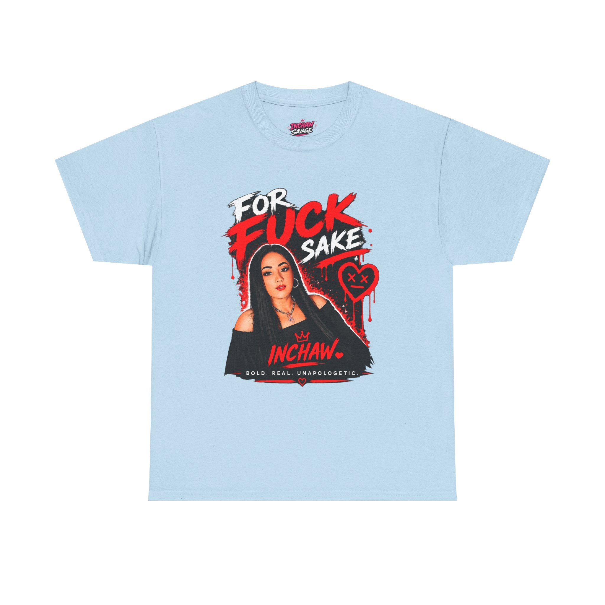 Inchaw Apparel "For F*ck Sake, red graffiti heart" T-Shirt