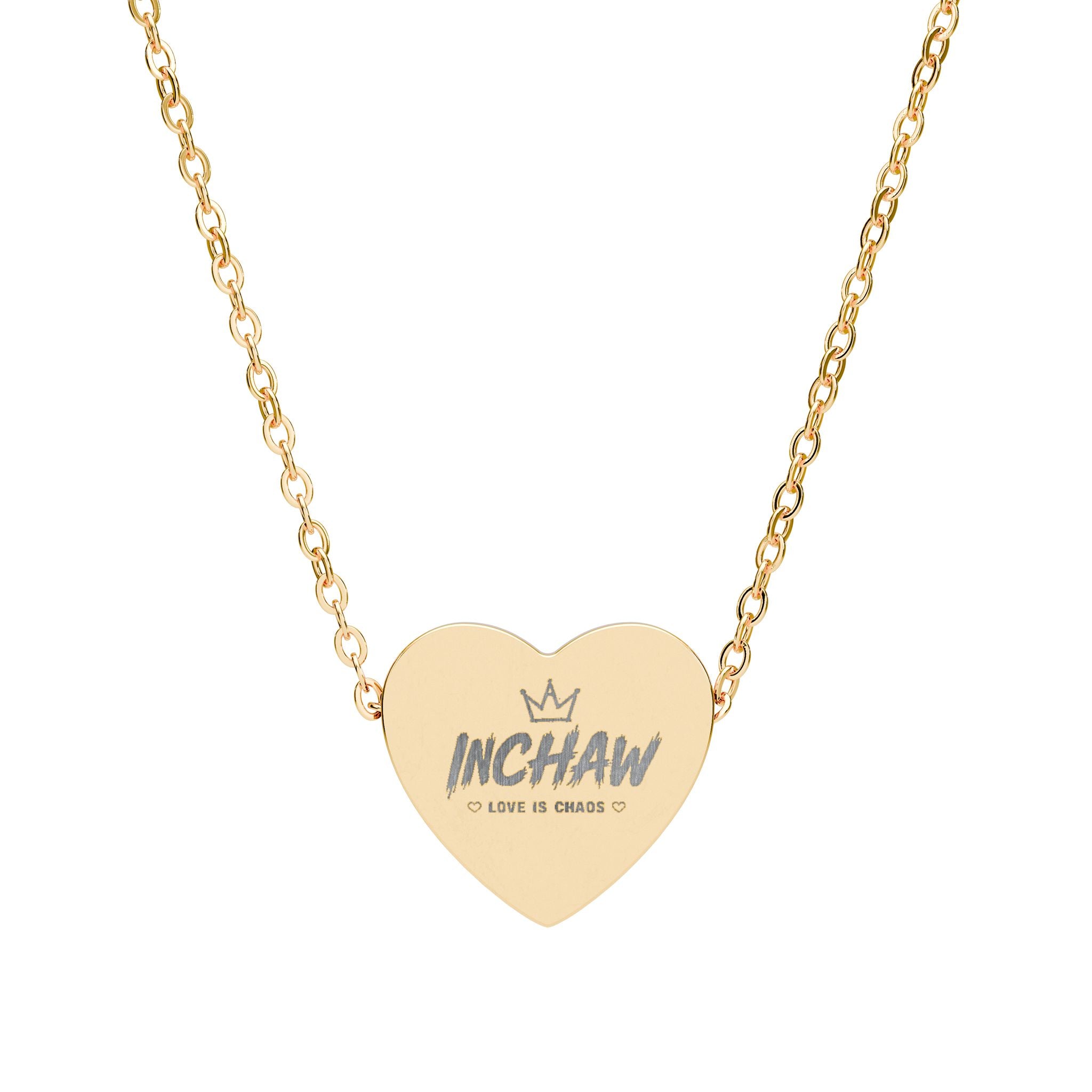 Inchaw Apparel "Love is Chaos" Heart Necklace