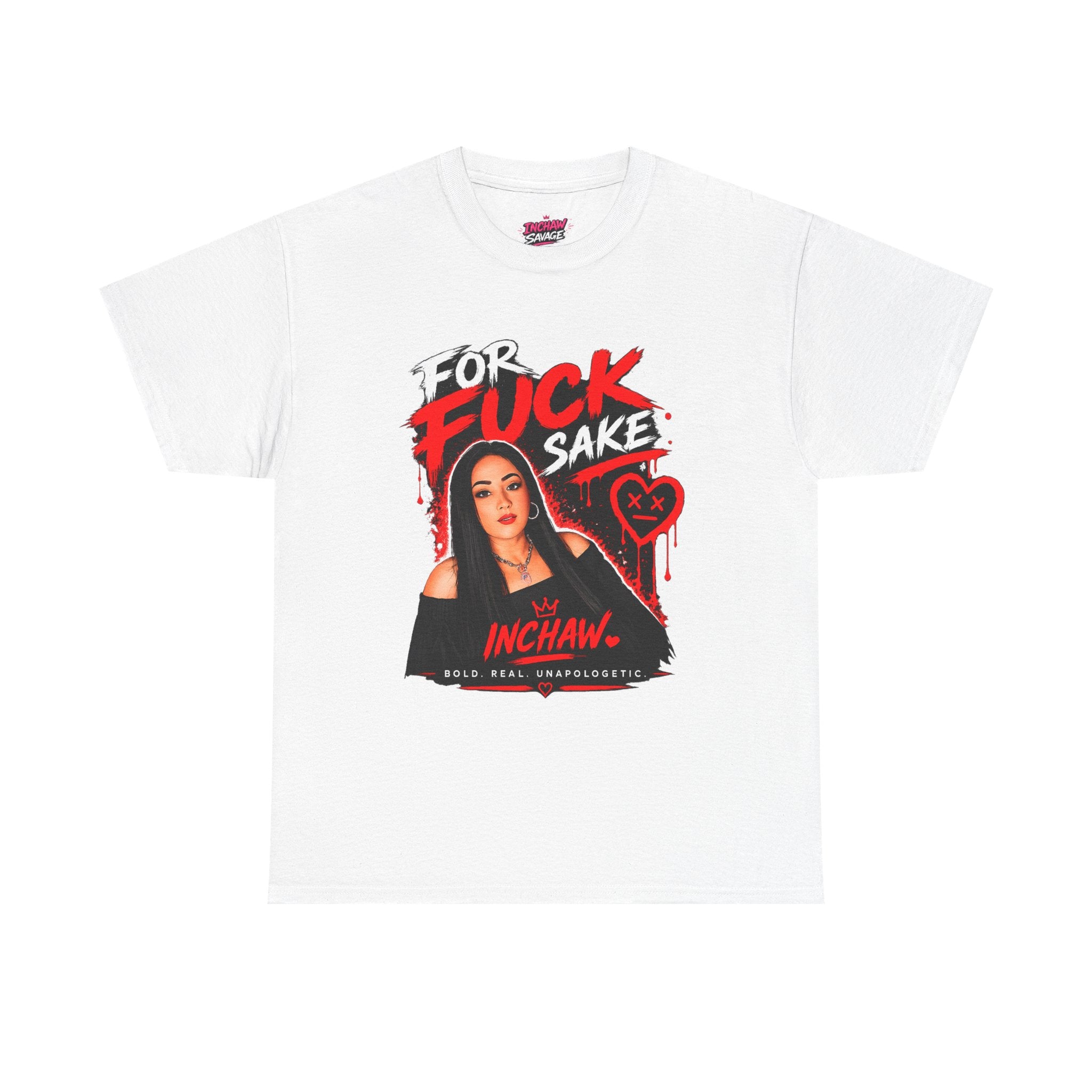 Inchaw Apparel "For F*ck Sake, red graffiti heart" T-Shirt