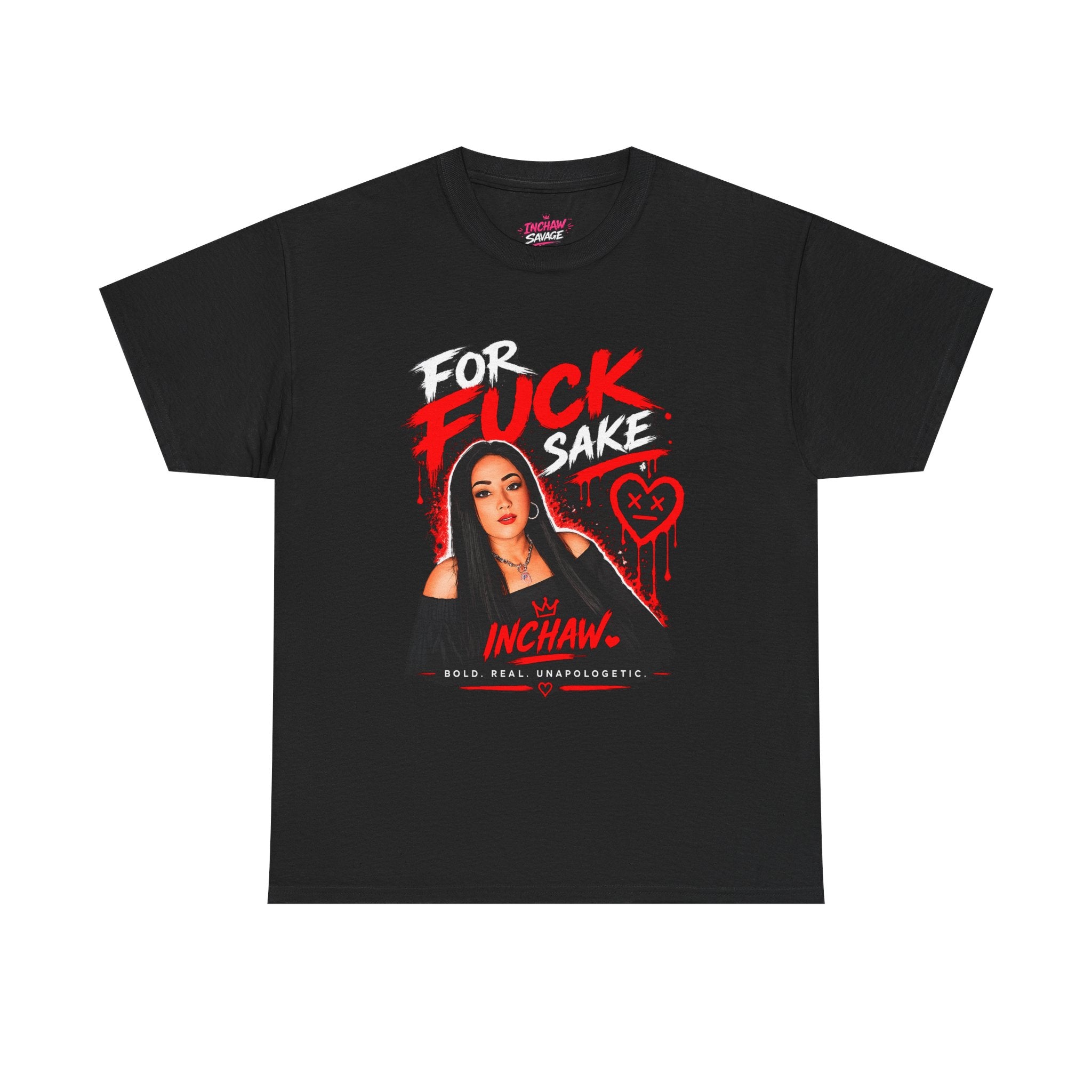 Inchaw Apparel "For F*ck Sake, red graffiti heart" T-Shirt